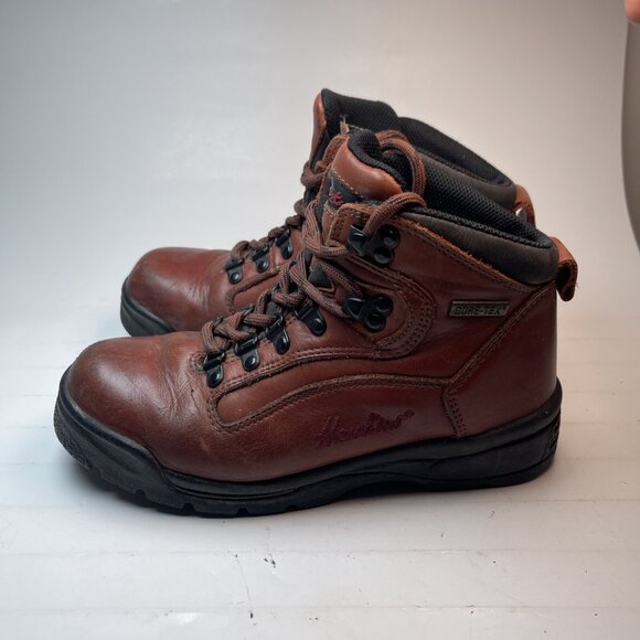 VINTAGE HAWKINS Gore-Tex Leather Walking Boots UK 4 Brown Leather boots Hiking - Picture 4 of 16